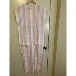 Madewell Pink and White Striped Jumpsuit